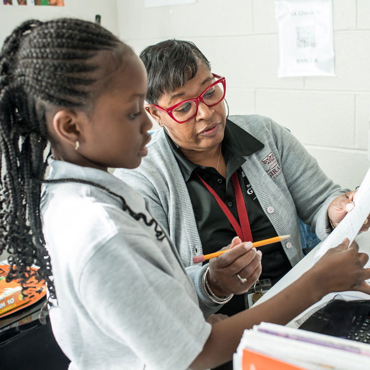 Student and a teacher